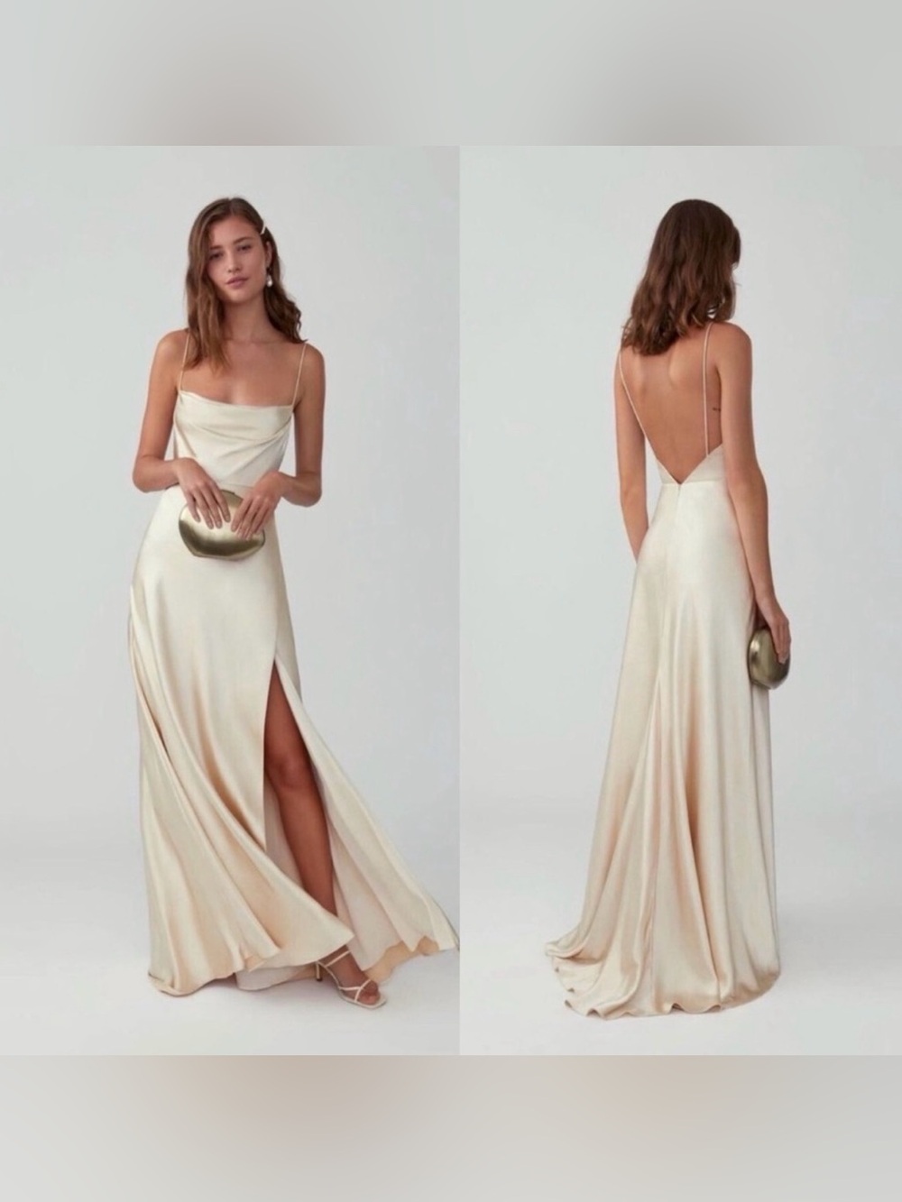 Fame & Partners matte satin gown